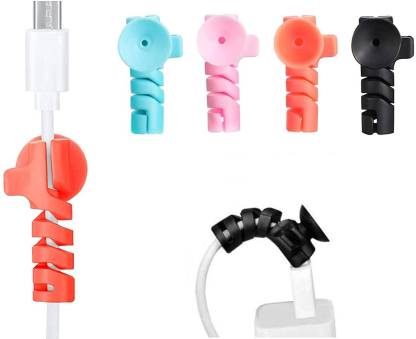 4pcs Spiral Charger Cable Protector with Sucker Suction