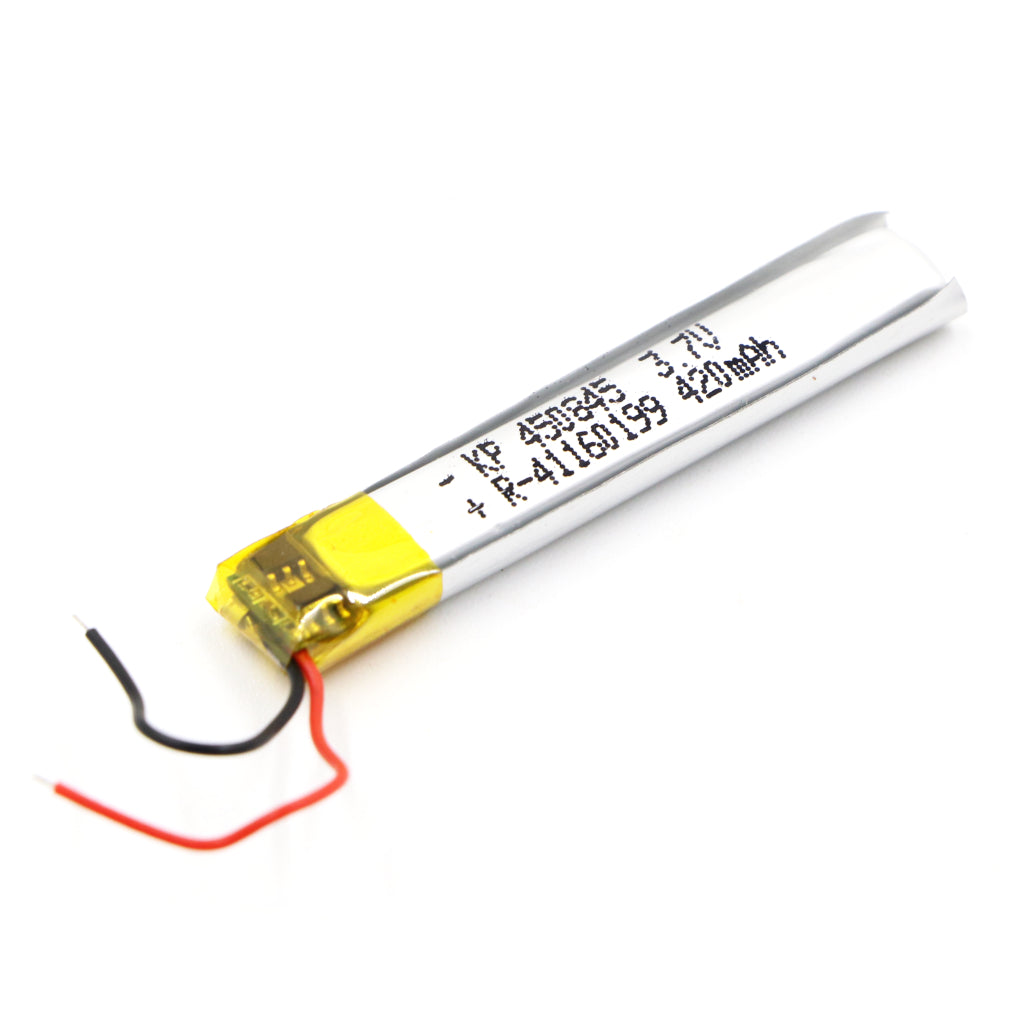 KP: 450845 Lipo Battery - Single Cell 3.7 V 420mAh Lithium Polymer Battery