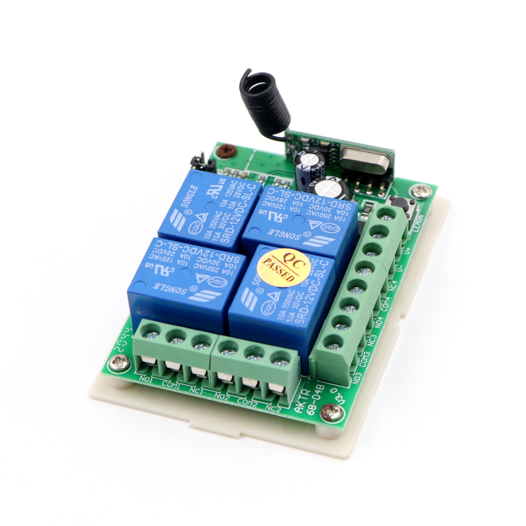 12VDC 315-MHz 4-Channel RF Receiver Module with Casing