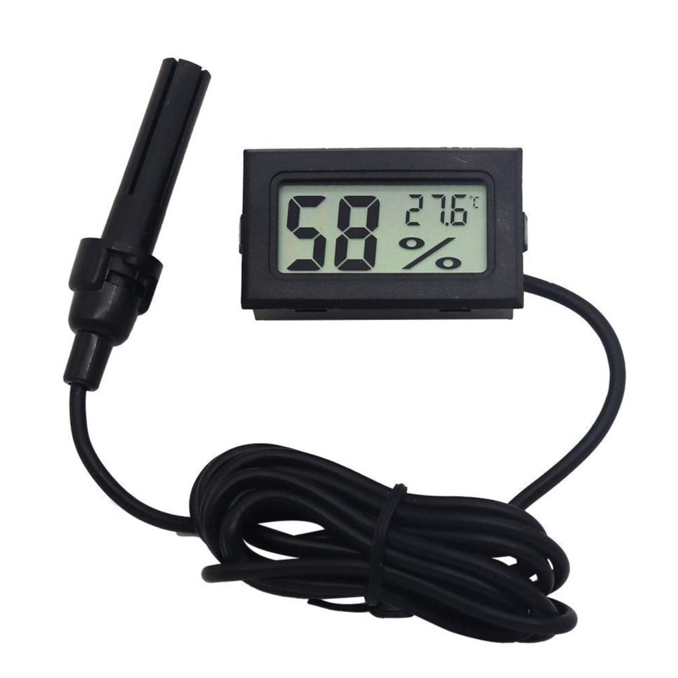 50~ +70°C Mini LCD Digital Thermometer Hygrometer Round Temperature  Humidity Tester Sensor Detector For Freezer Cigar Box