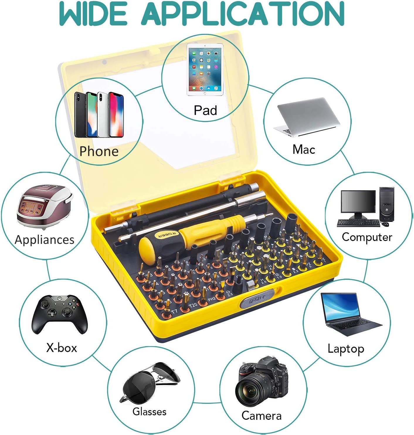 53 in 1 Multifunctional Precision Screwdriver Set for Mobile/PC/Tablet