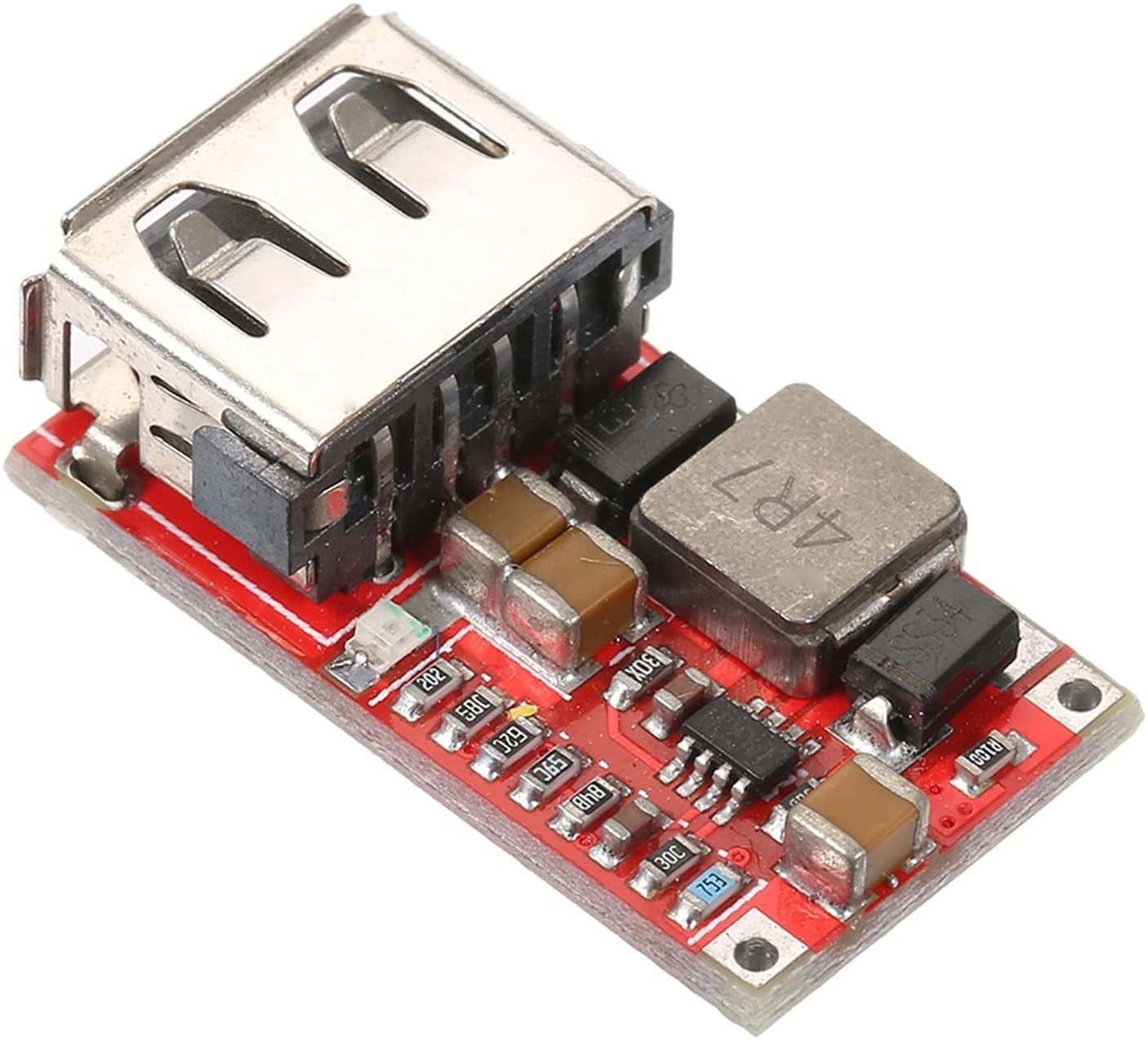 DC to DC 6-18V to 5V USB Output Step Down Power Charger with Adjustable Buck Converter - Red