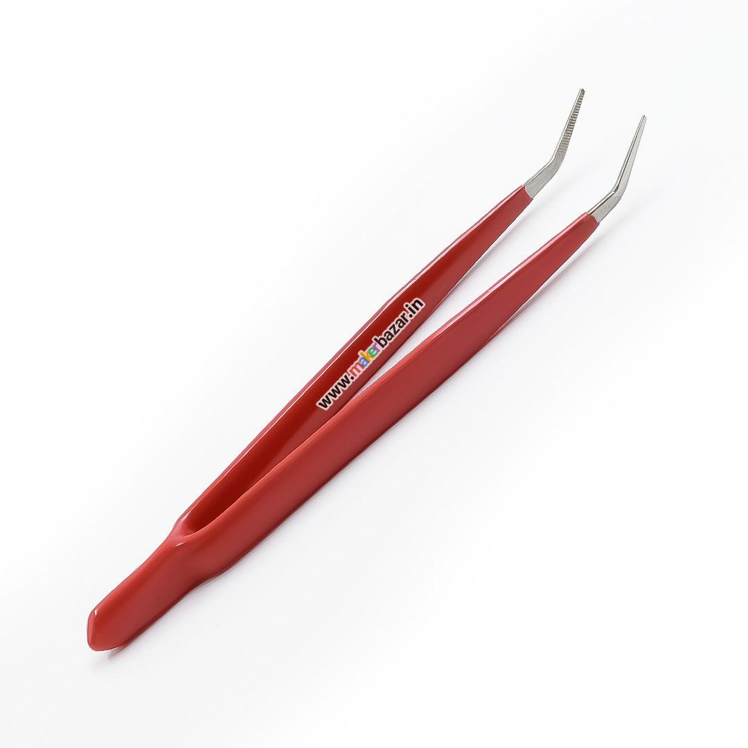 5pcs Steel Tweezers with Insulated Handle for Gadget Repair, Craft & Arts, Hobby DIY