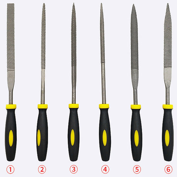 Jon Bhandari: F-021 6-Pc Needle File Set Metal Filing Rasp Wood Tools
