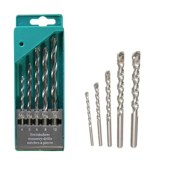 Generic: 5Pcs Masonry Drill Bit Set for Concrete and Brick Wall Drilling