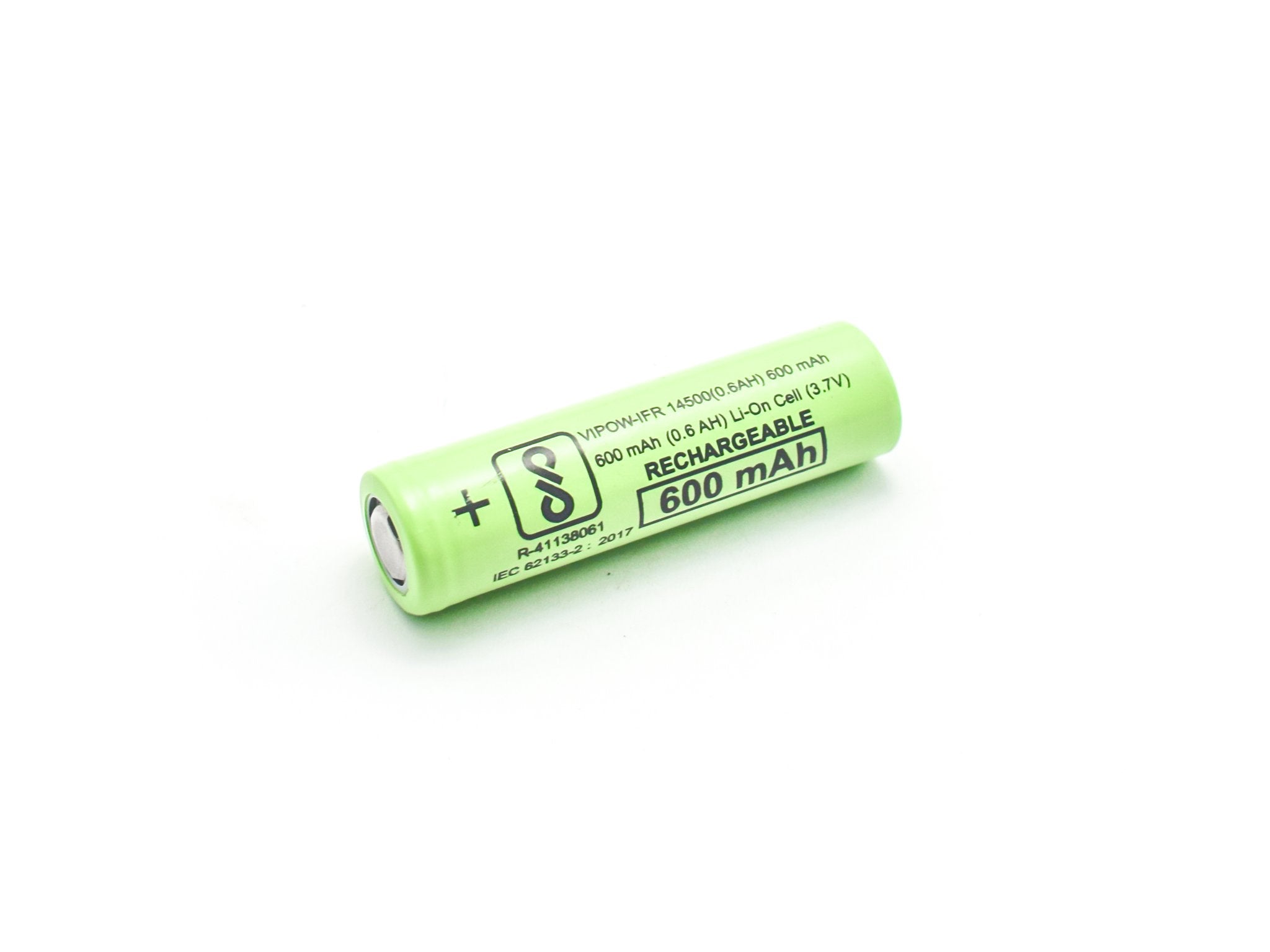 3.7V 14500 Lithium-Ion Battery with Flat Top