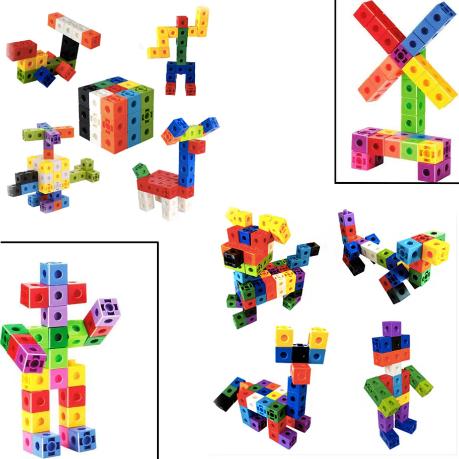 60pcs Plastic Cube Building Blocks, Early Creative Learning