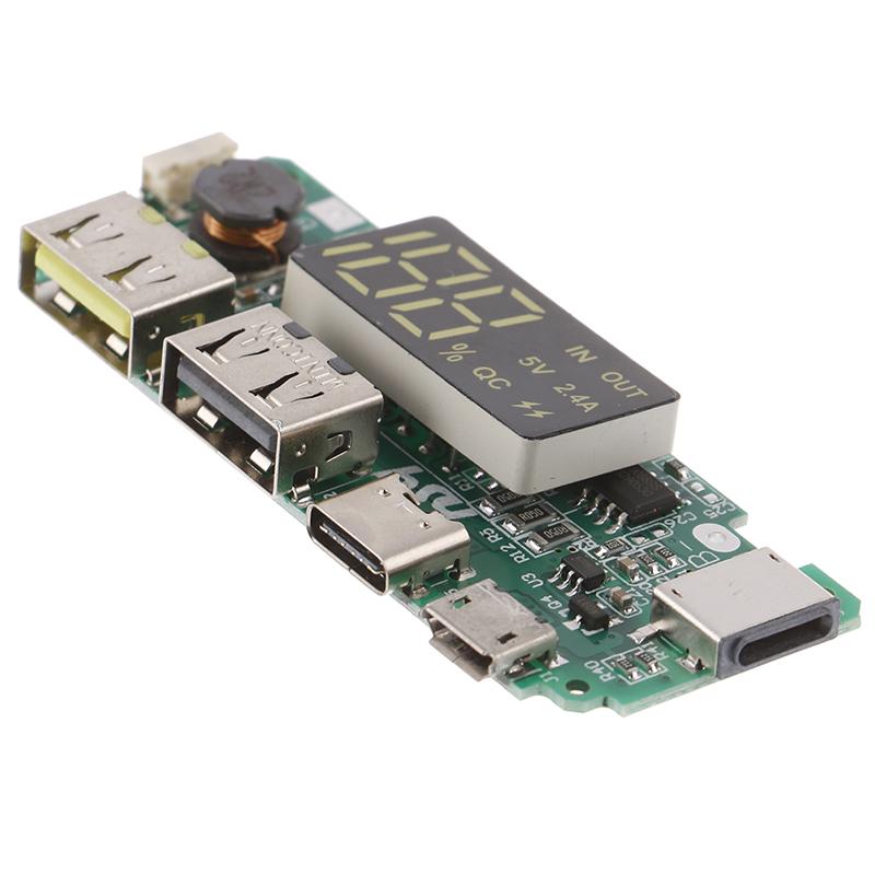 18650 5V Dual USB Type-C Micro Lightning/Apple USB Power Bank With LED Display 18650 Charger Board