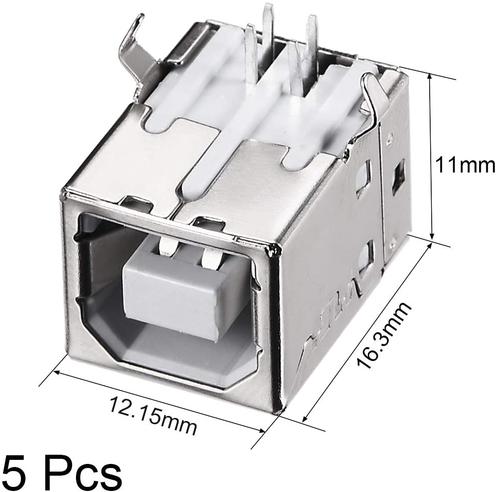 USB Type B Female Port Connector - Right Angle Socket