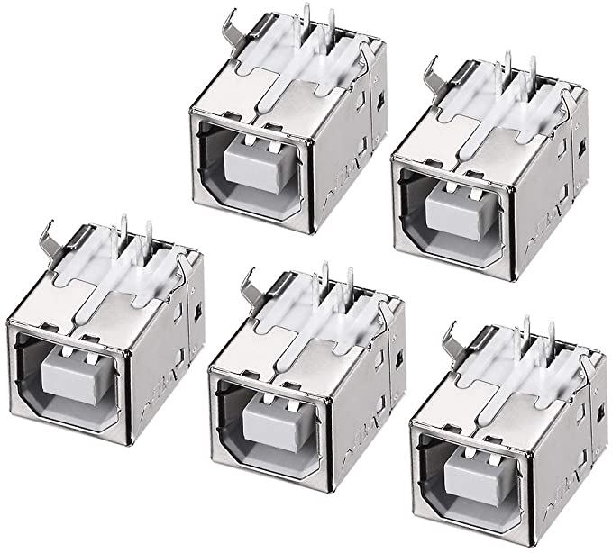 USB Type B Female Port Connector - Right Angle Socket