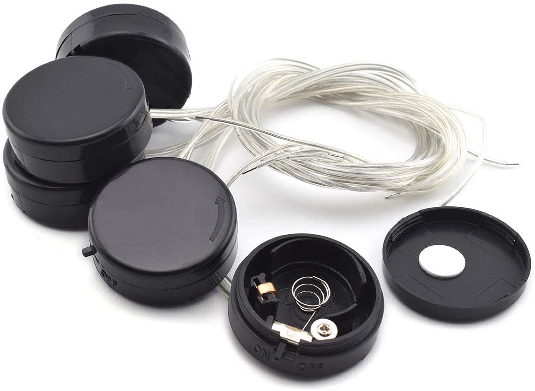 CR2032 CR2025 2XCoin Cell Battery Round Holder with Toggle Switch & Wire