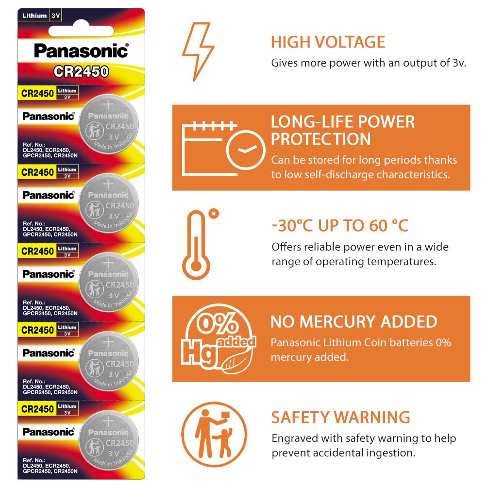 Buy Panasonic CR2450 3V Lithium Coin Battery Online at