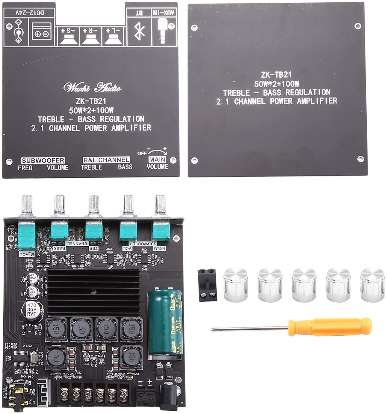 ZK-TB21 High Power 2.1 Channel Bluetooth Digital Amplifier Board 50WX2+100W