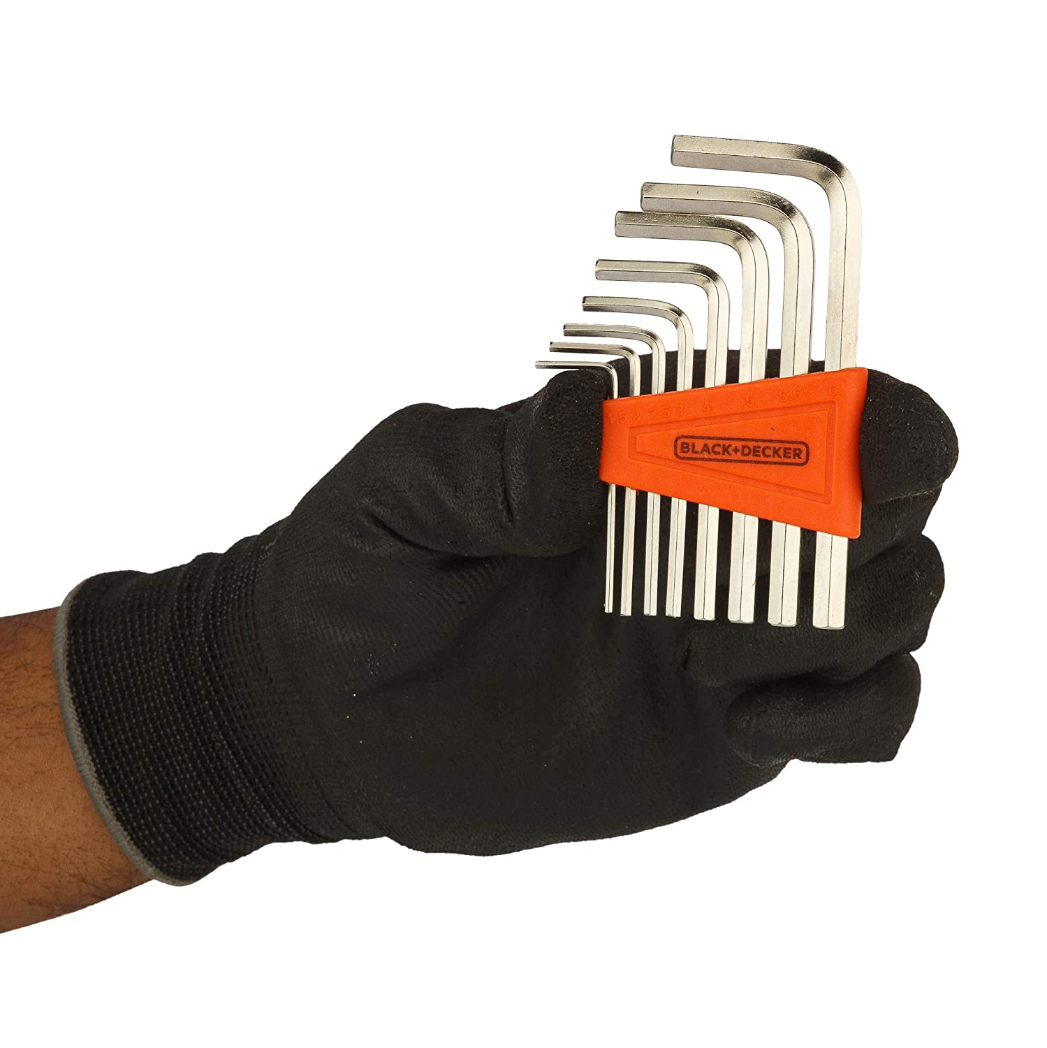 Black & Decker: BDHT81593 Steel Hexkey Allen Key Set (Orange, 8-Pieces)