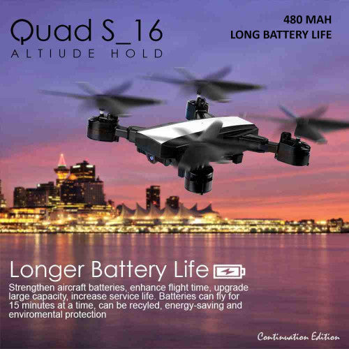 Quad: S_16 Drone Camera S16 Wifi Fpv Mavic 4k HD Camera With Remote Control