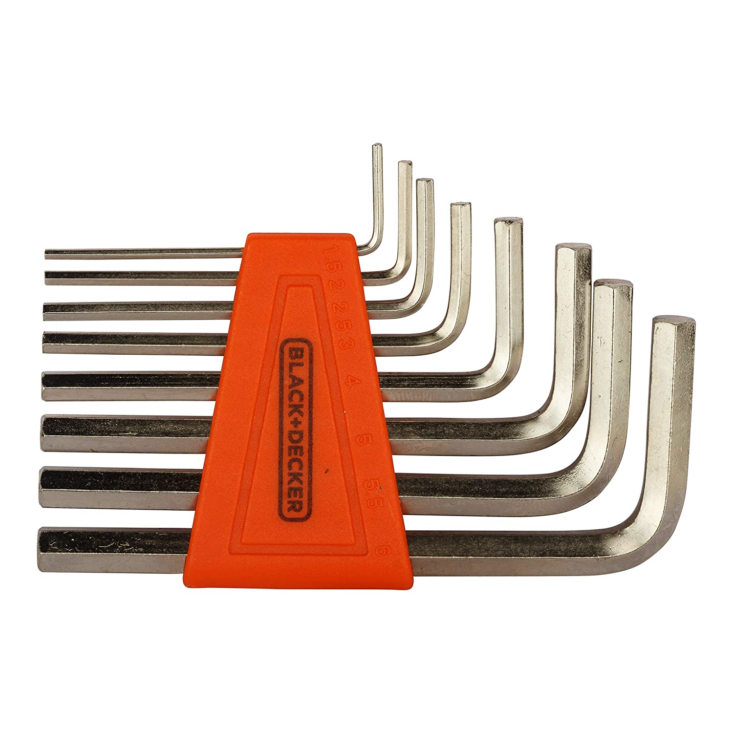 Black & Decker: BDHT81593 Steel Hexkey Allen Key Set (Orange, 8-Pieces)