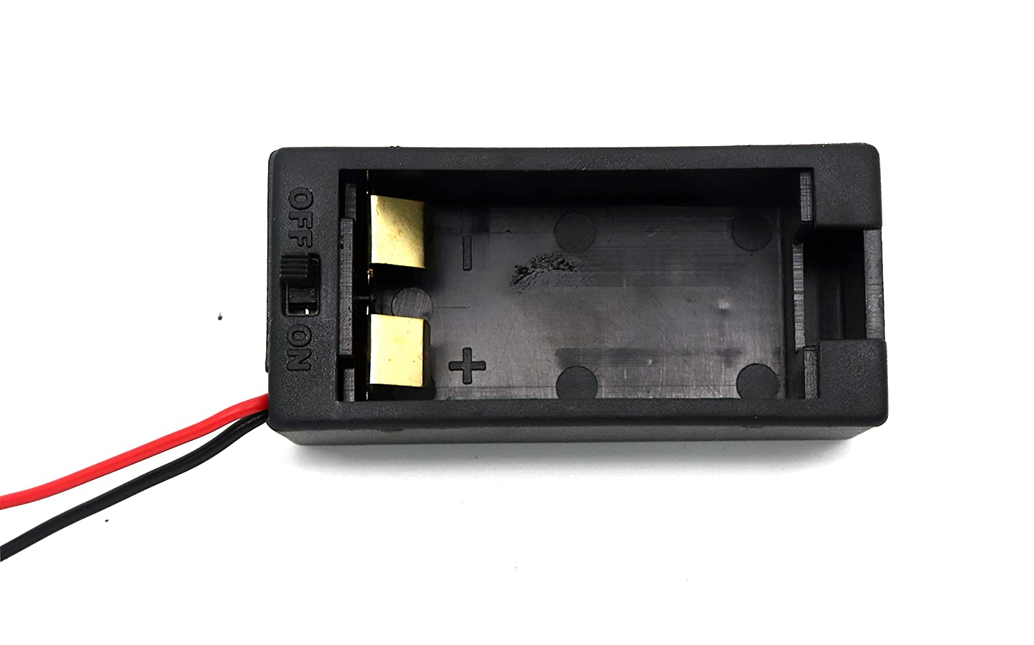 1x9v 9volt Battery Case Holder, Battery Holder Box with Tuck-in Cover ON/Off Switch With Wire