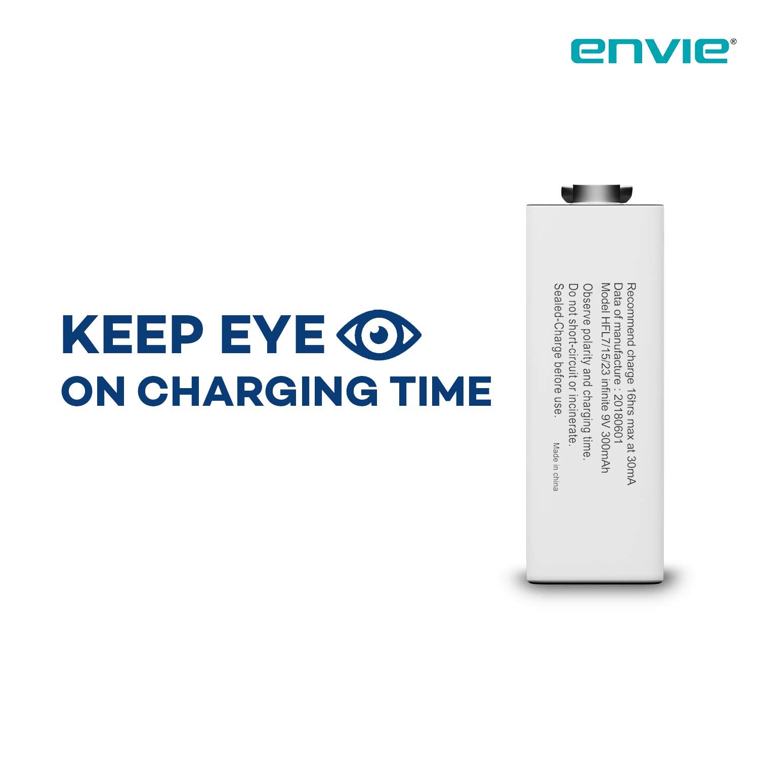 Envie: Infinite R22/PP3 9volt 300mAh Rechargeable Ni-MH Battery
