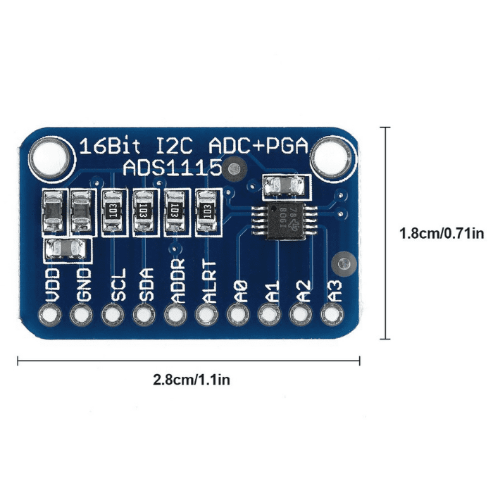 ADS1115 16-Bit ADC- 4 Channel with Programmable Gain Amplifier