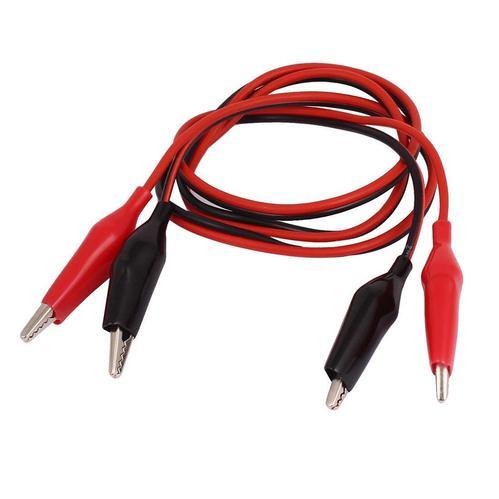 Alligator Crocodile Clips Electrical Test Lead Wire Red+Black (Pair)