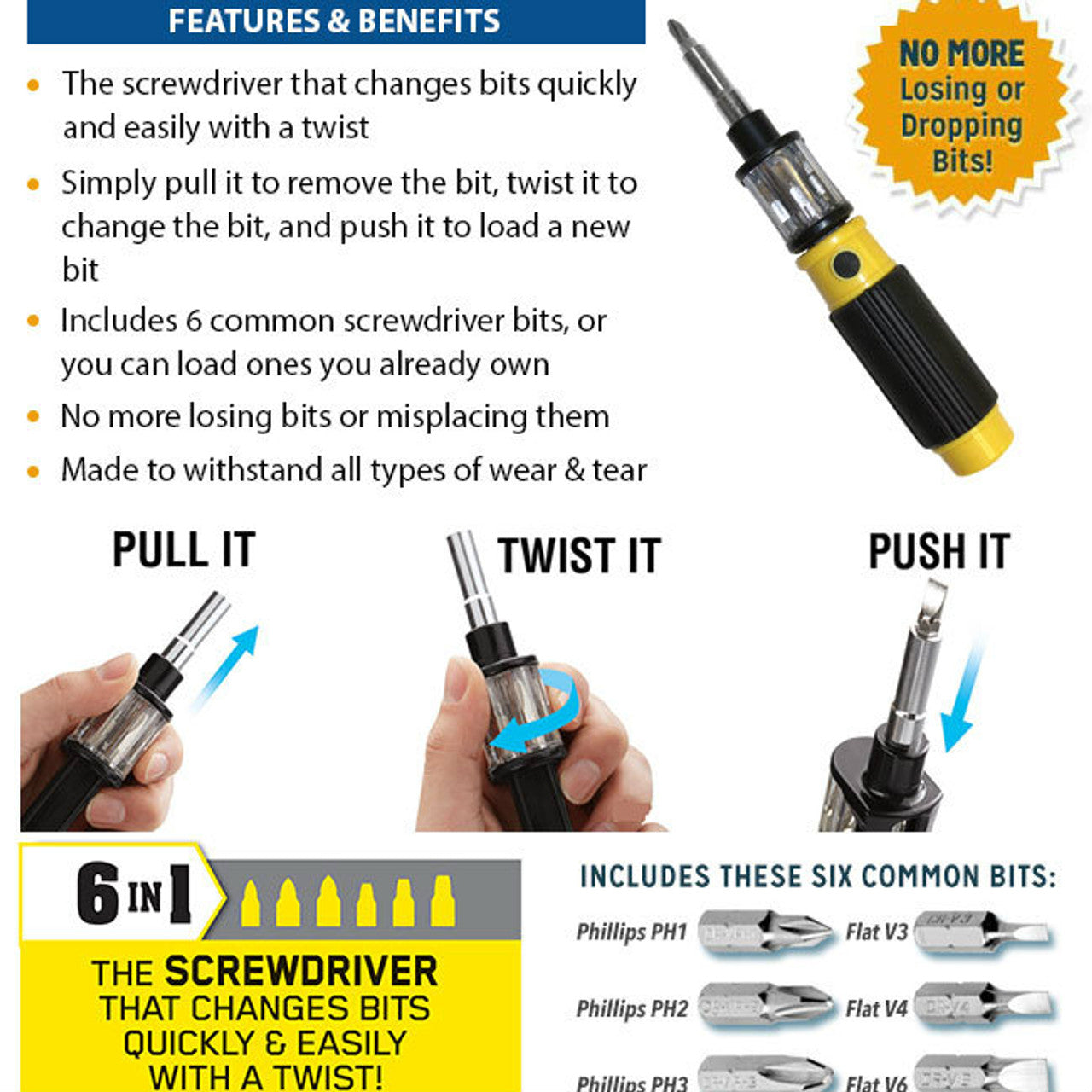 BIT 360: 6 in 1 Screwdriver Set