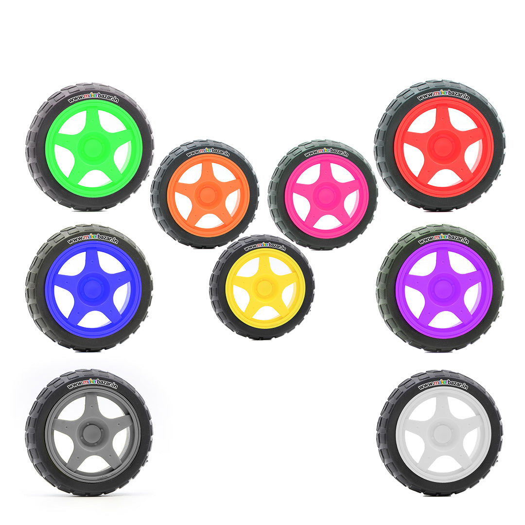 65mmX28mm Robotic Rubber Tyre Wheel for BO Motors - Motor