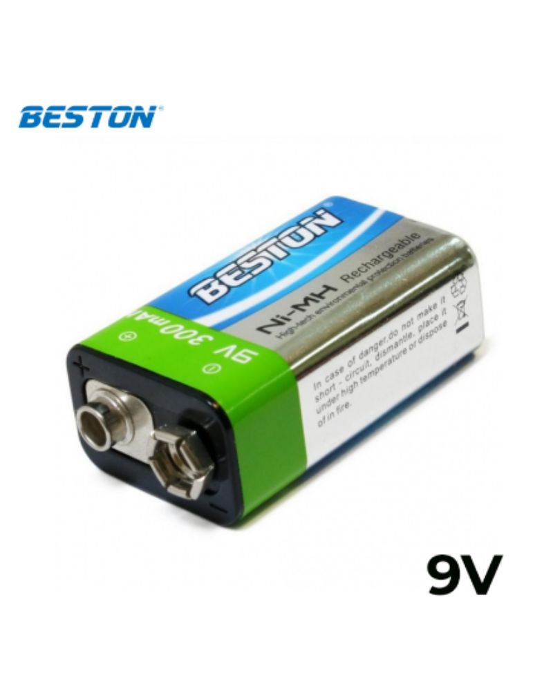 Beston: 9 Volt Rechargeable Battery/Cell 300mAh NiMH