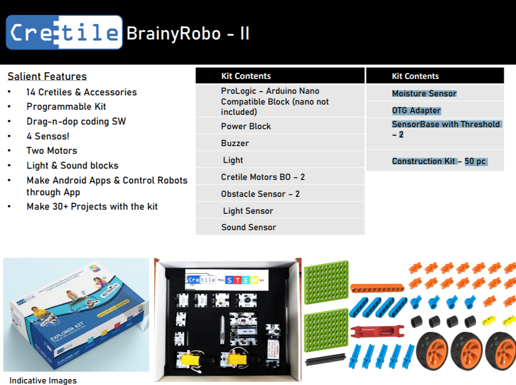 Cretile: BrainyRobo - II STEM Kit (for ATL Lab)