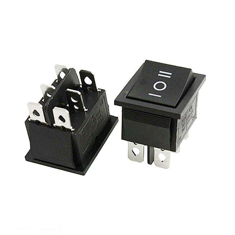 KCD4 16A 250V DPDT Positional On-Off-ON Rocker Switch 6 Leg (Lock Action)