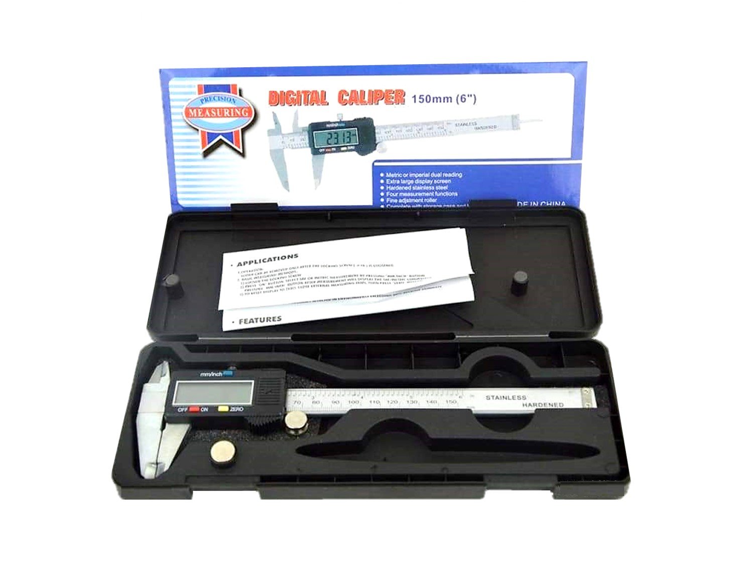 Generic: Digital Vernier Caliper Aluminium Body 150mm/6Inch with Rectangular Case