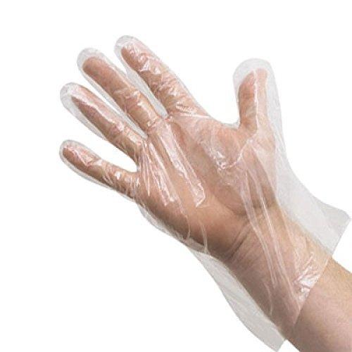 Plastic Transparent Disposable Clear Gloves White (Pack of 100)