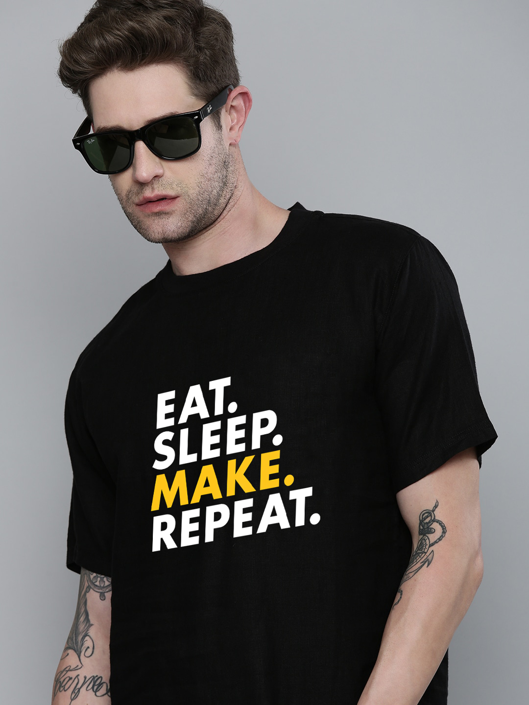 Eat Sleep Make Repeat Half Sleeve T-shirt