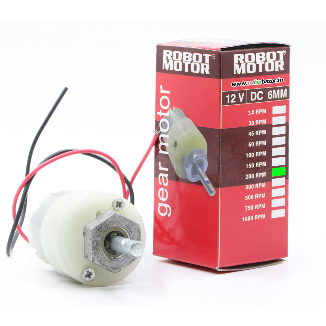 Premium White: 12V Centre Shaft DC Geared Motor