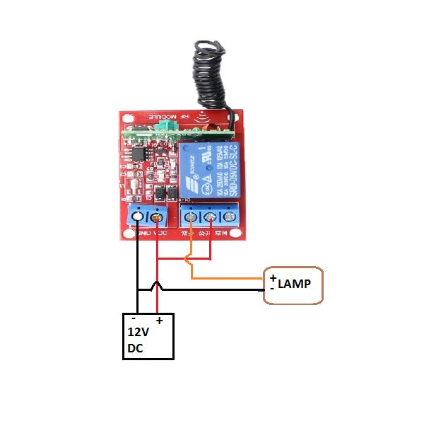 DC 12V 1 Channel RF Wireless Relay Module with Remote Control
