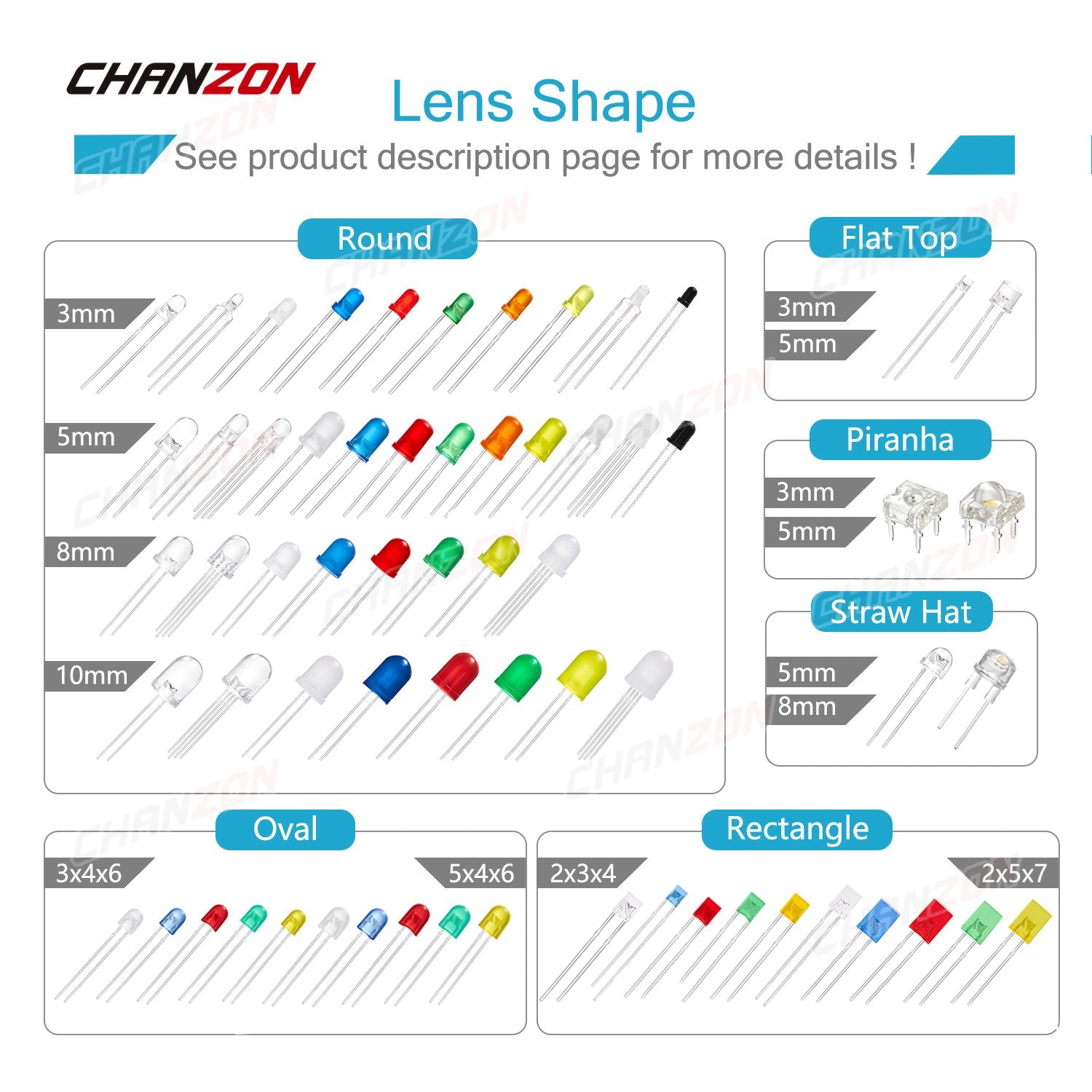 DIP LED 2x3x4mm Tombstone Shape