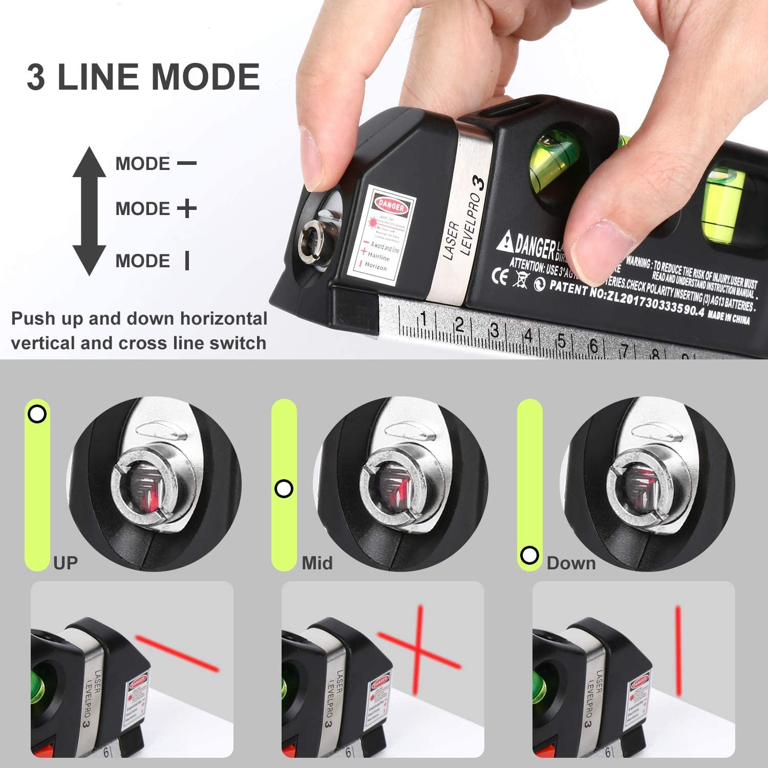LevelPro3 Digital Distance Laser Spirit Level with Measuring Tape