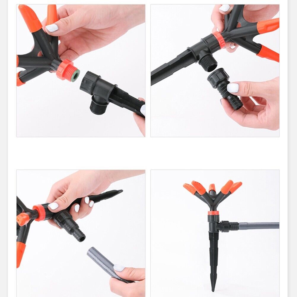 360° Rotating Water Sprinkler with Ground Insertion Rod for Garden