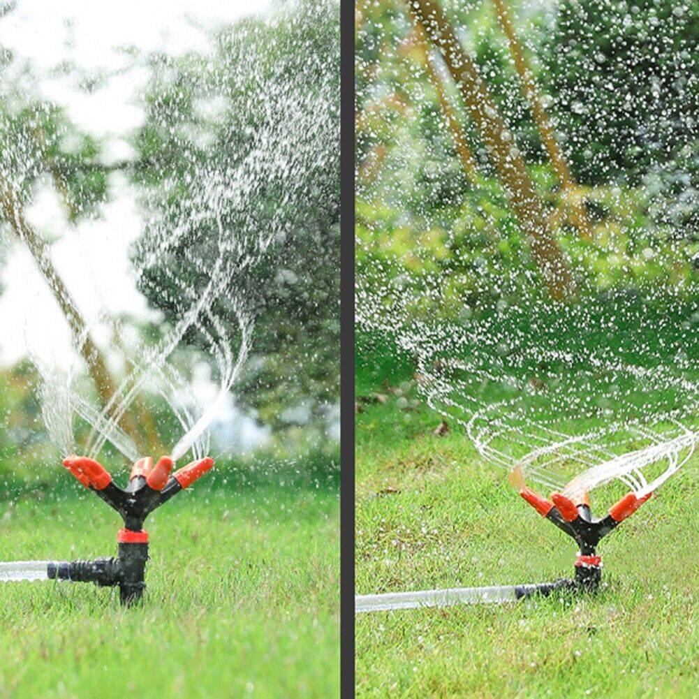 360° Rotating Water Sprinkler with Ground Insertion Rod for Garden