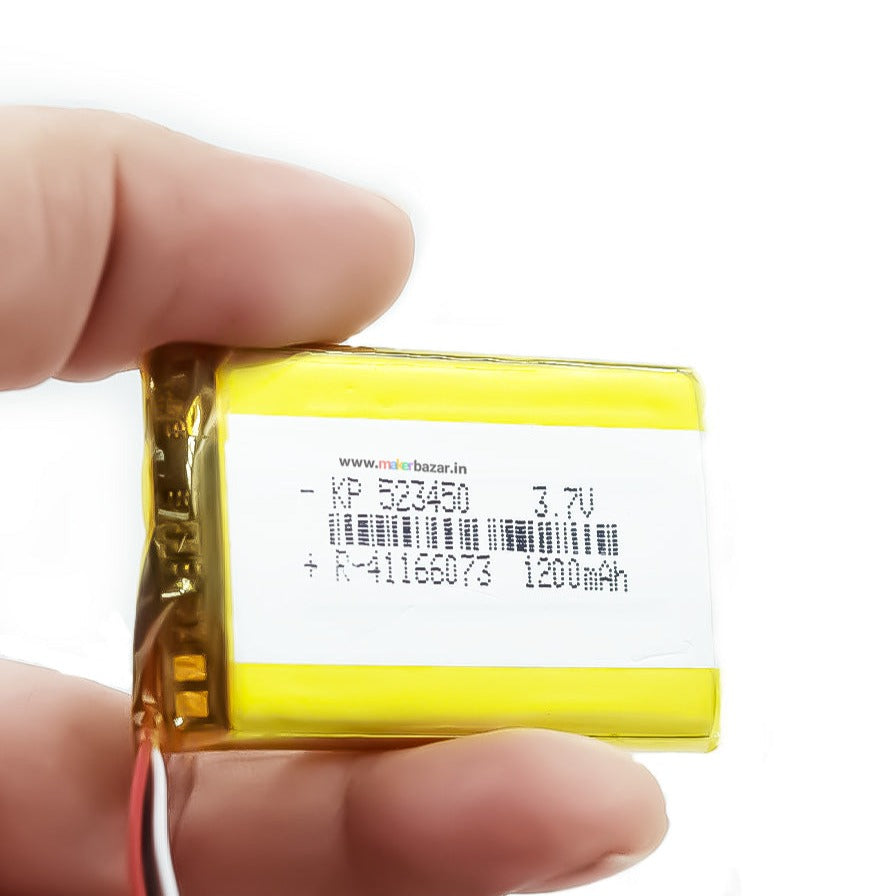 KP: 3.7V 1200mAh Lipo Battery - Single Cell Lithium Polymer Battery