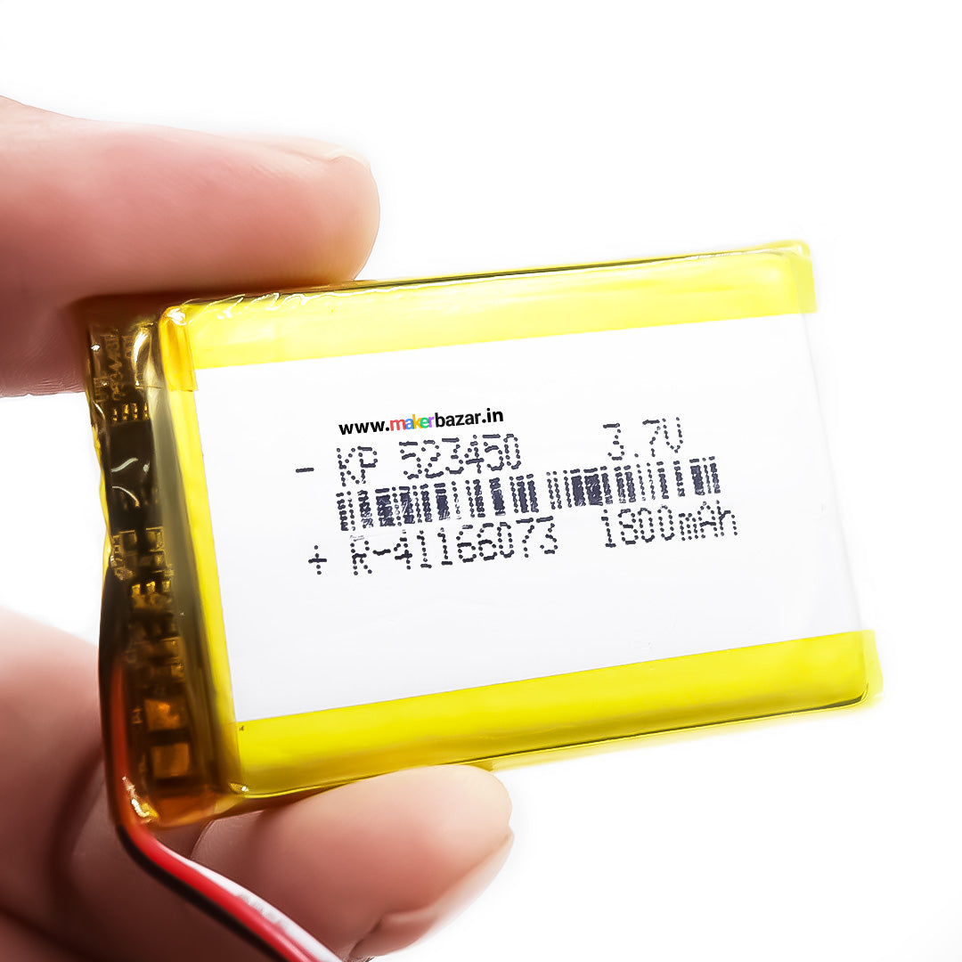 KP: 3.7V 1800mAh Lipo Battery - Single Cell Lithium Polymer Battery