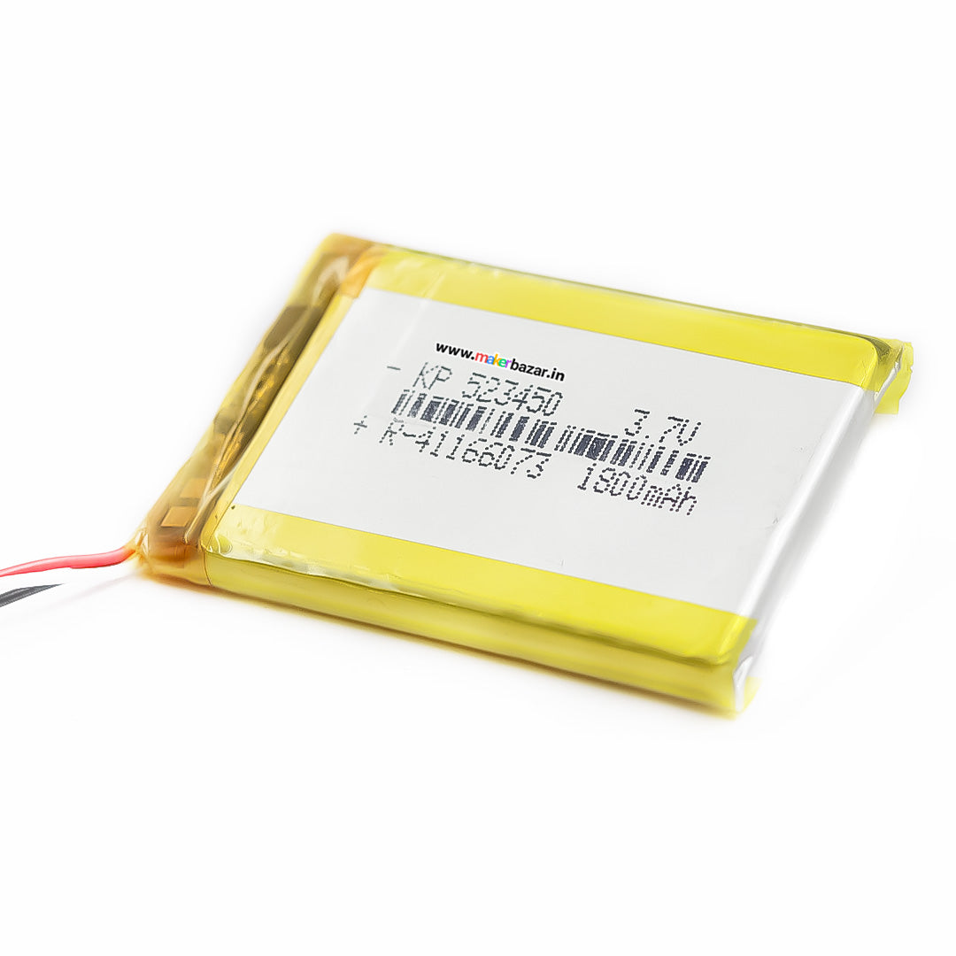KP: 3.7V 1800mAh Lipo Battery - Single Cell Lithium Polymer Battery
