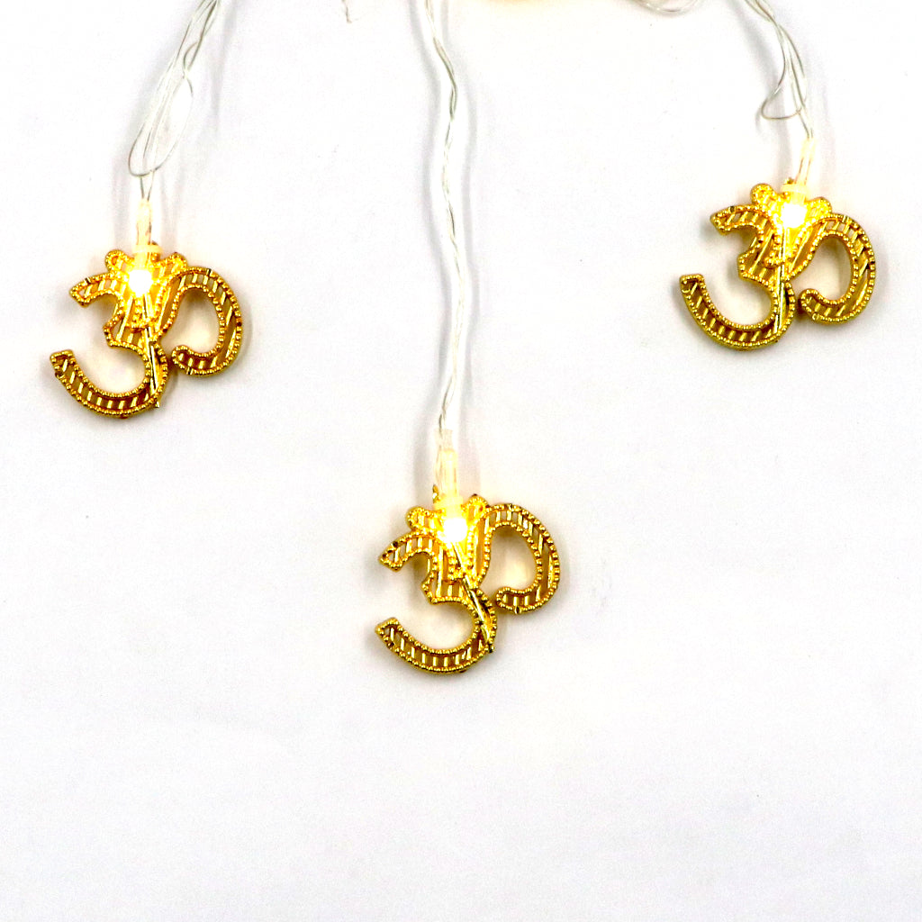 OM Shape 14 LED Golden String Lights