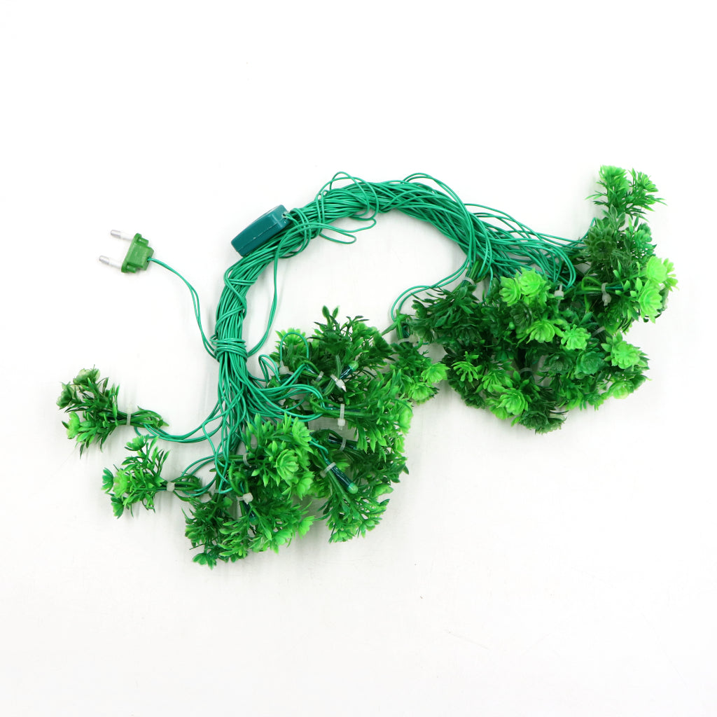 Green Leaves + Flowers 24 LED String Fairy Lights