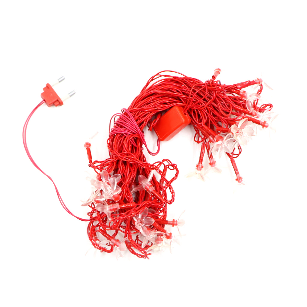 Small Red Silicon Flower 42 LED String Fairy Lights