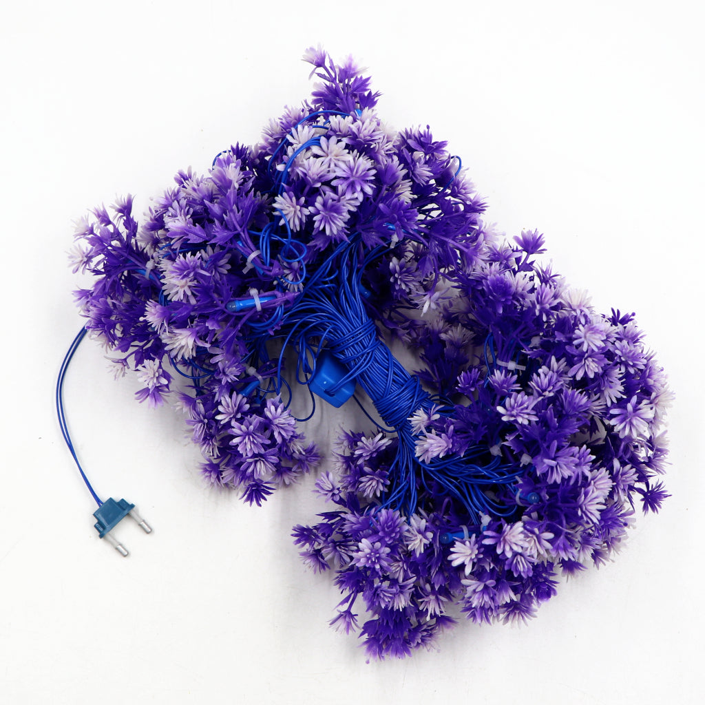 Small Purple Flower With White Tip 60 LED String Fairy Lights