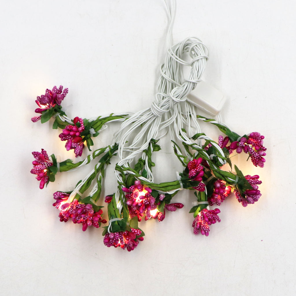 Pink Fruits Mulberry 16 LED String Fairy Lights
