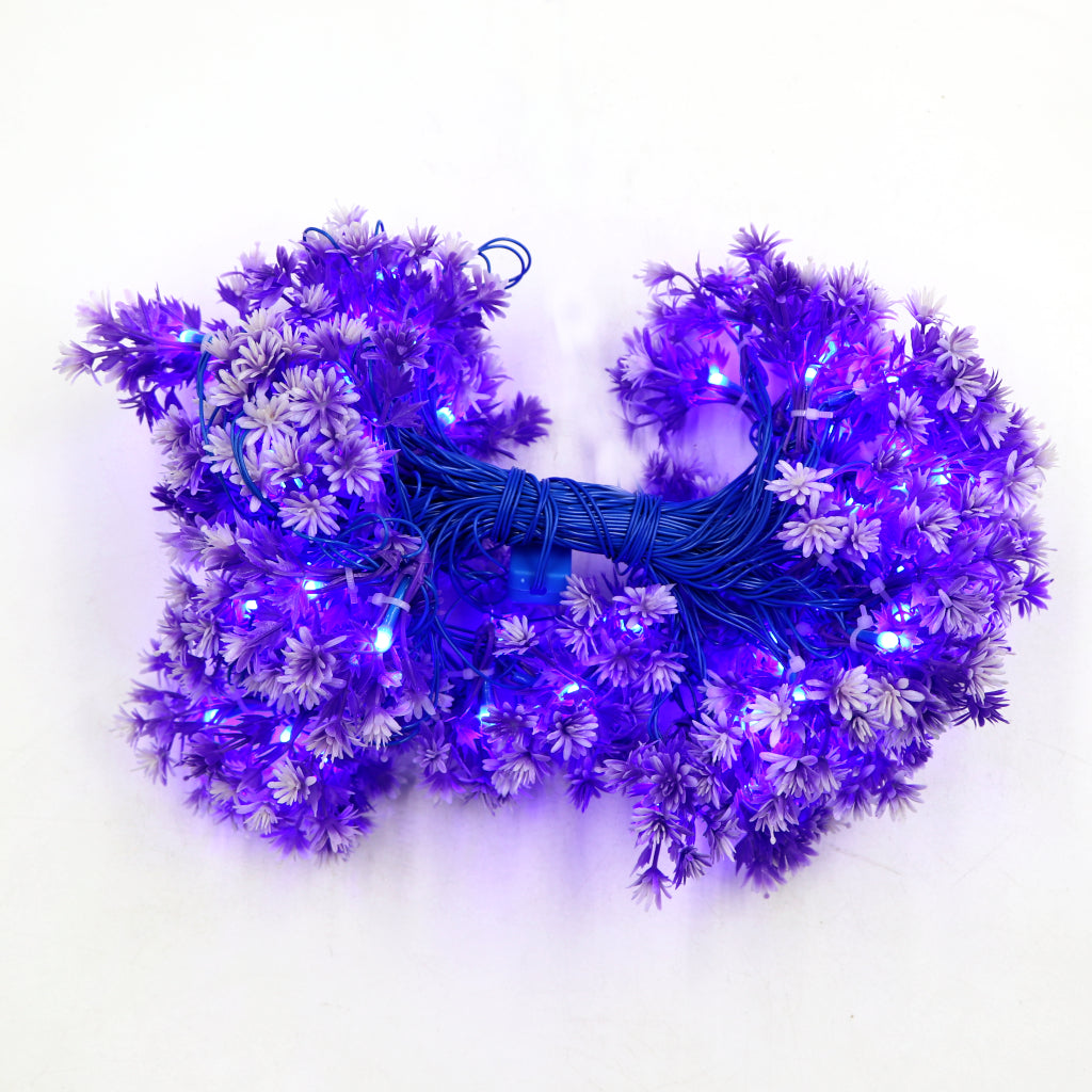 Small Purple Flower With White Tip 60 LED String Fairy Lights