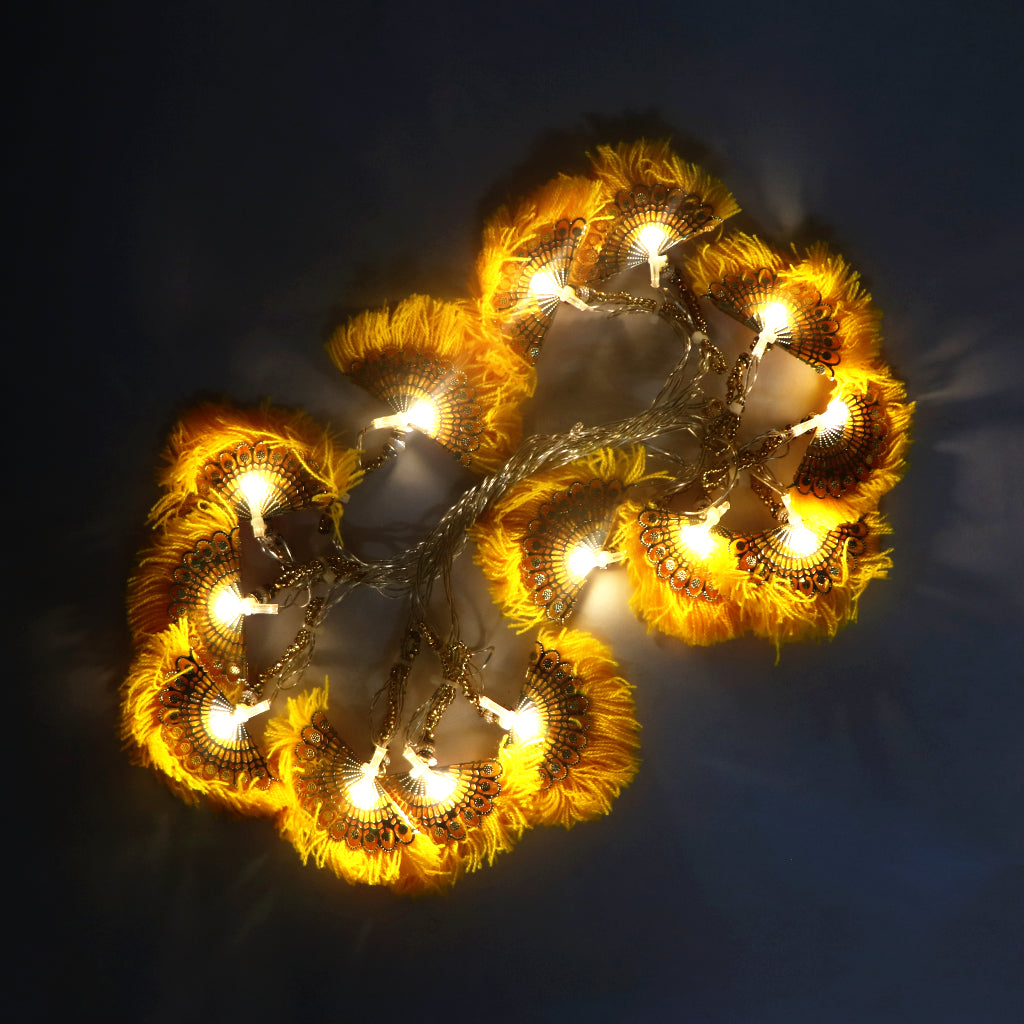 Yellow Thread Fan Pankha 14 LED String Fairy Lights