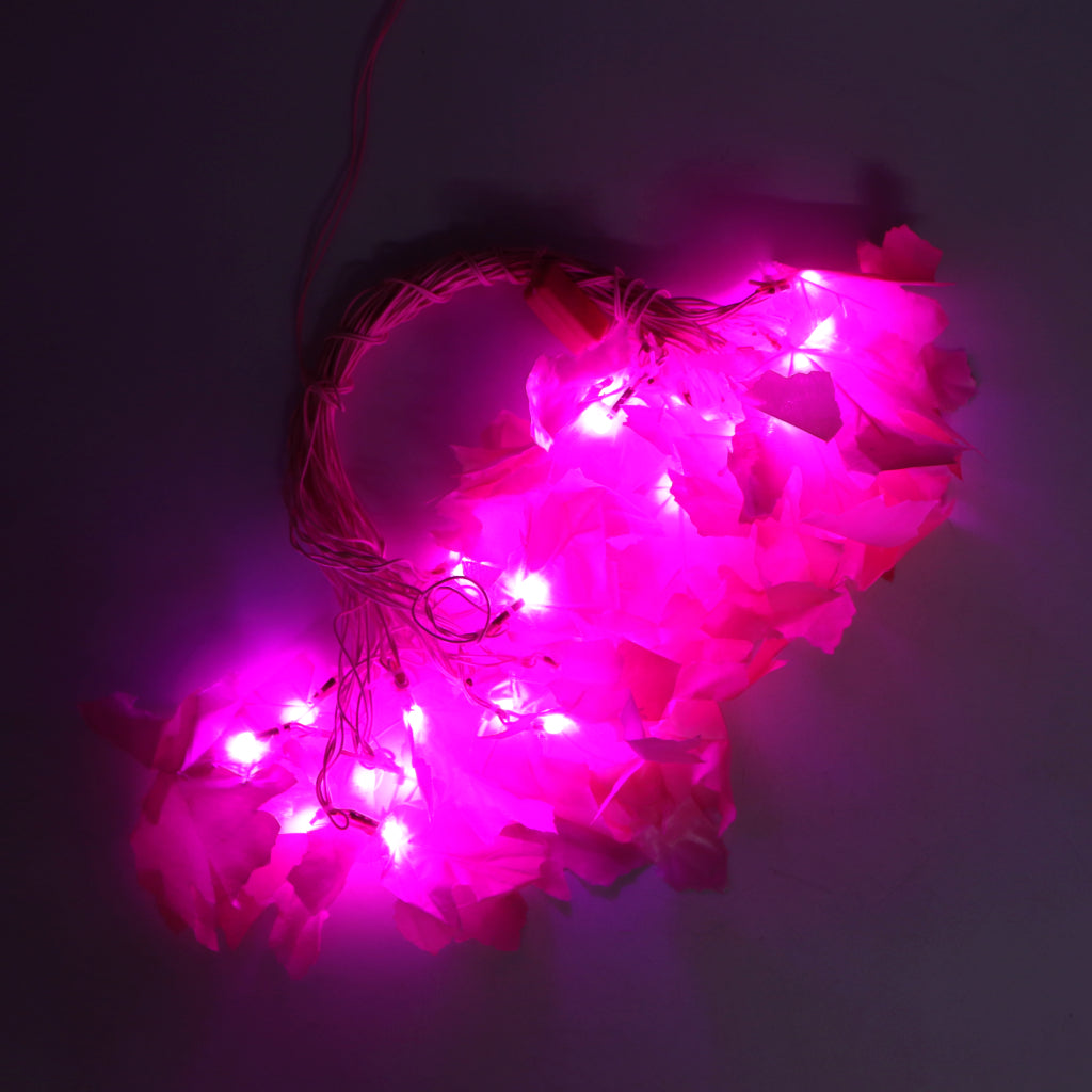 Big Pink Maple Leaf 38 LED String Fairy Lights