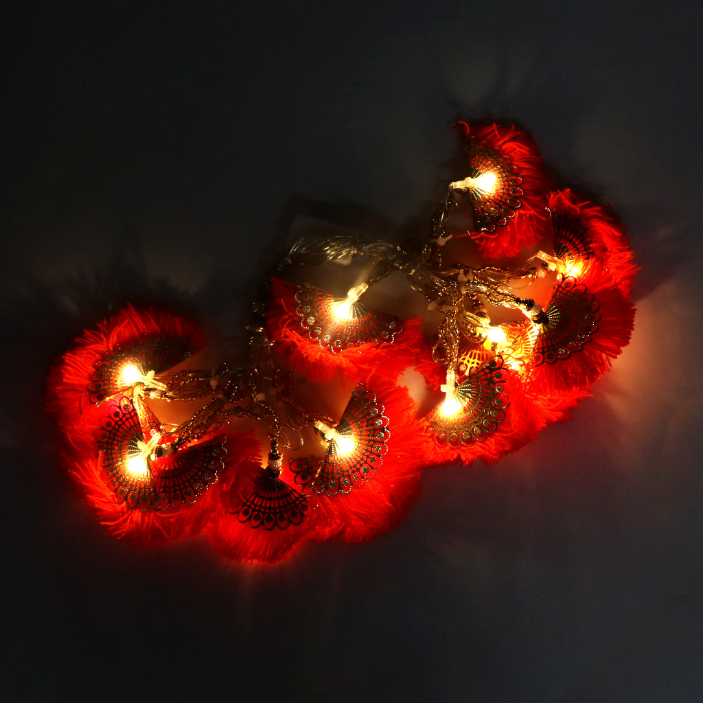 Orange Thread Fan Pankha 14 LED String Fairy Lights